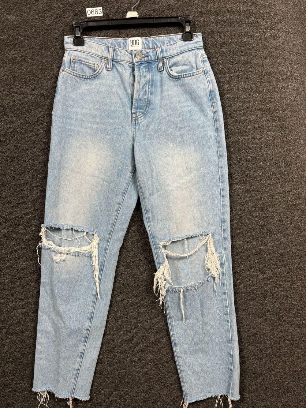 BDG Urban Outfitters Slim Straight Jeans Women's 26 Blue Light Wash Destructed